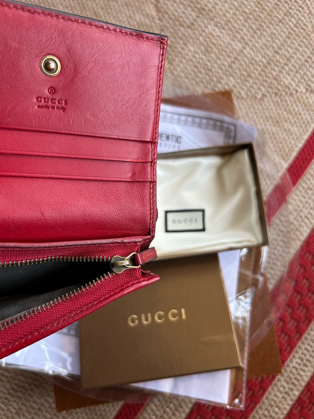 GUCCI Authentic GG Cherry Supreme Wallet - Picture 5 of 9